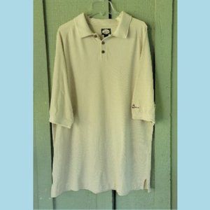 TOMMY BAHAMA Golden Beige Polo Shirt XL Cotton